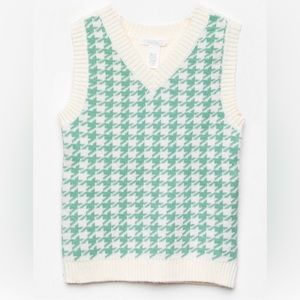 Full Tilt Houndstooth Girls Sweater Vest